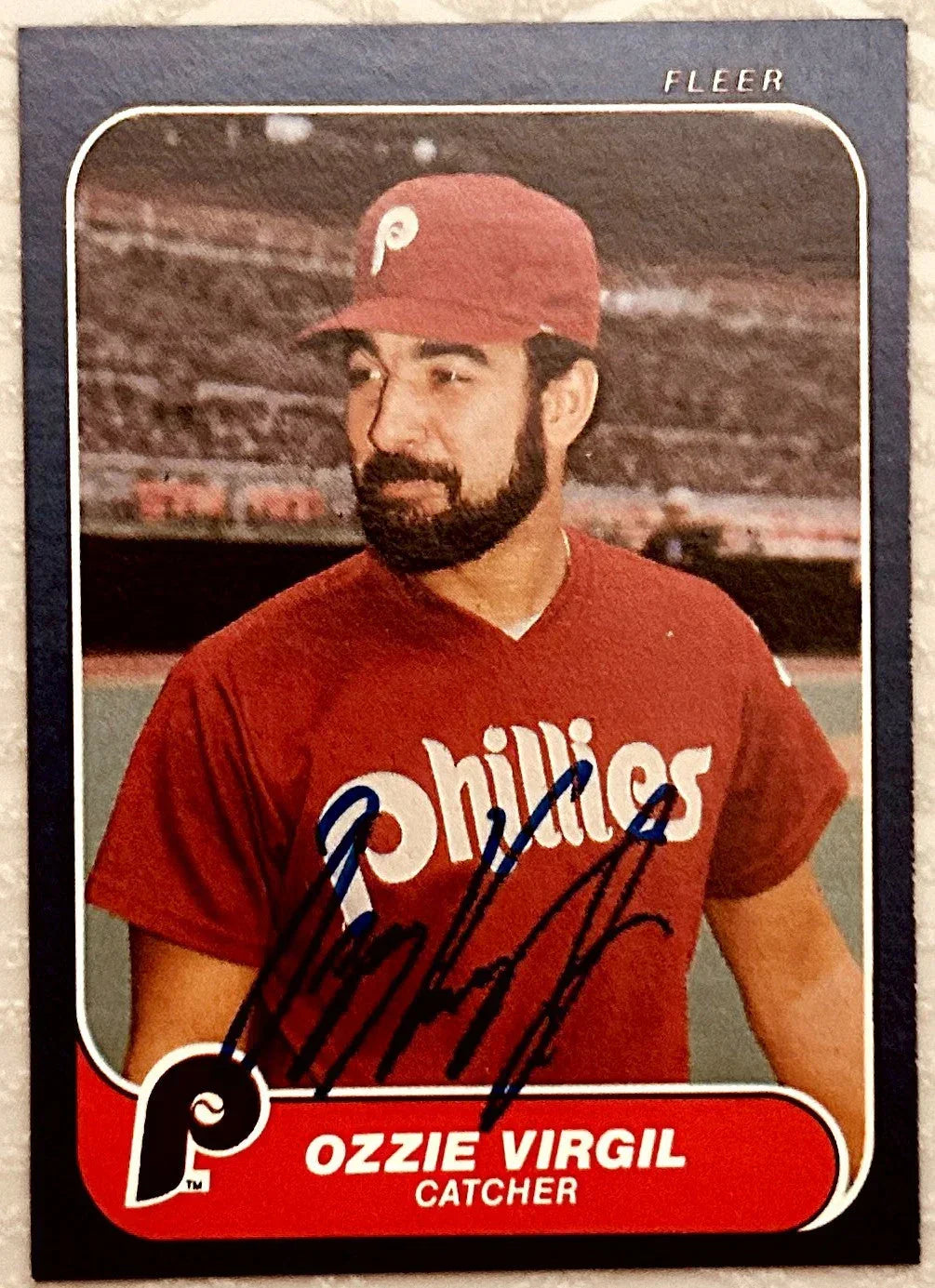 Ozzie Virgil signed Philadelphia Phillies 1986 Fleer card - AutographsForSale.com