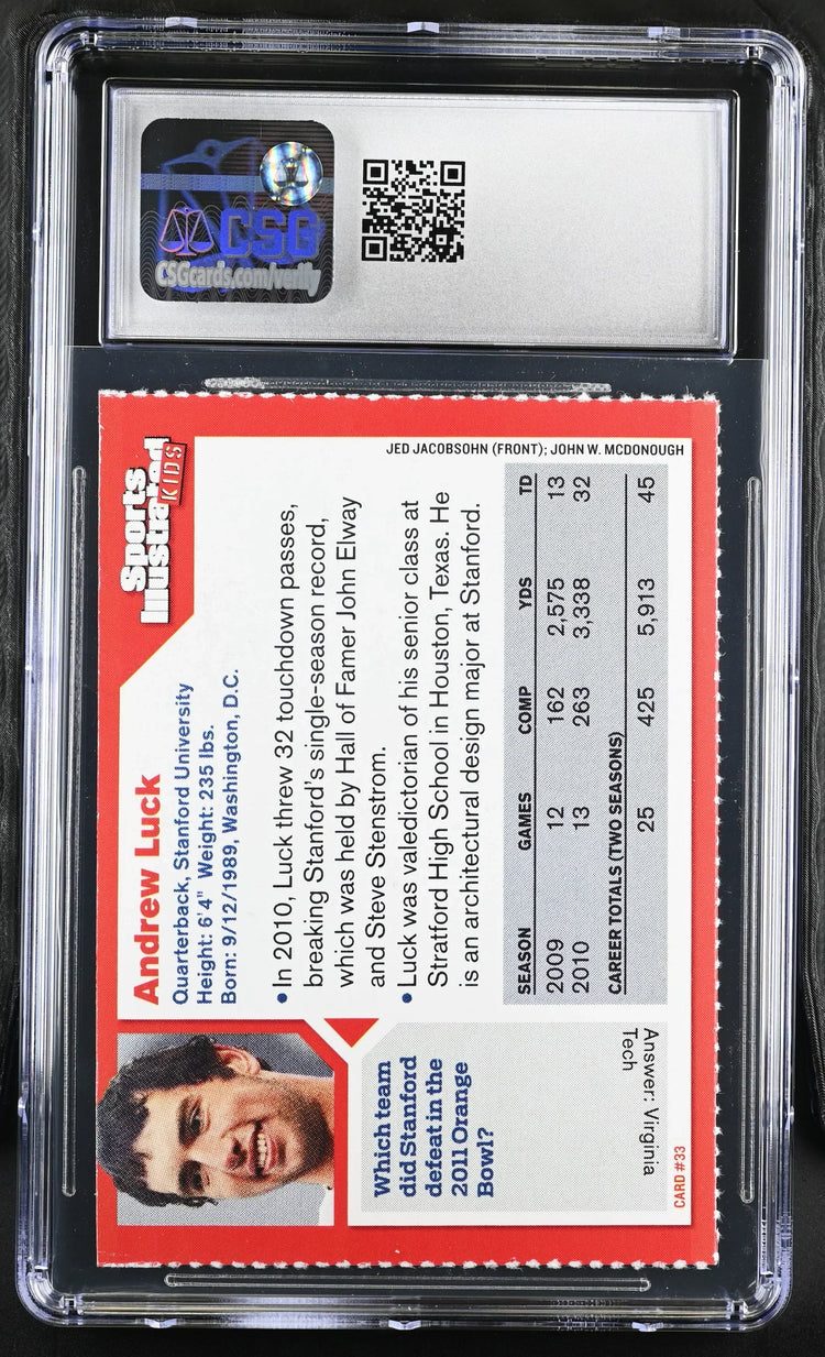 Andrew Luck Stanford cardinal 2011 SI for Kids RC CSG 7 NM - AutographsForSale.com