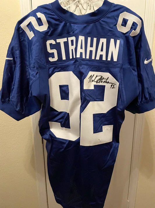 Michael Strahan autographed 2000 New York Giants Nike game model jersey JSA - AutographsForSale.com