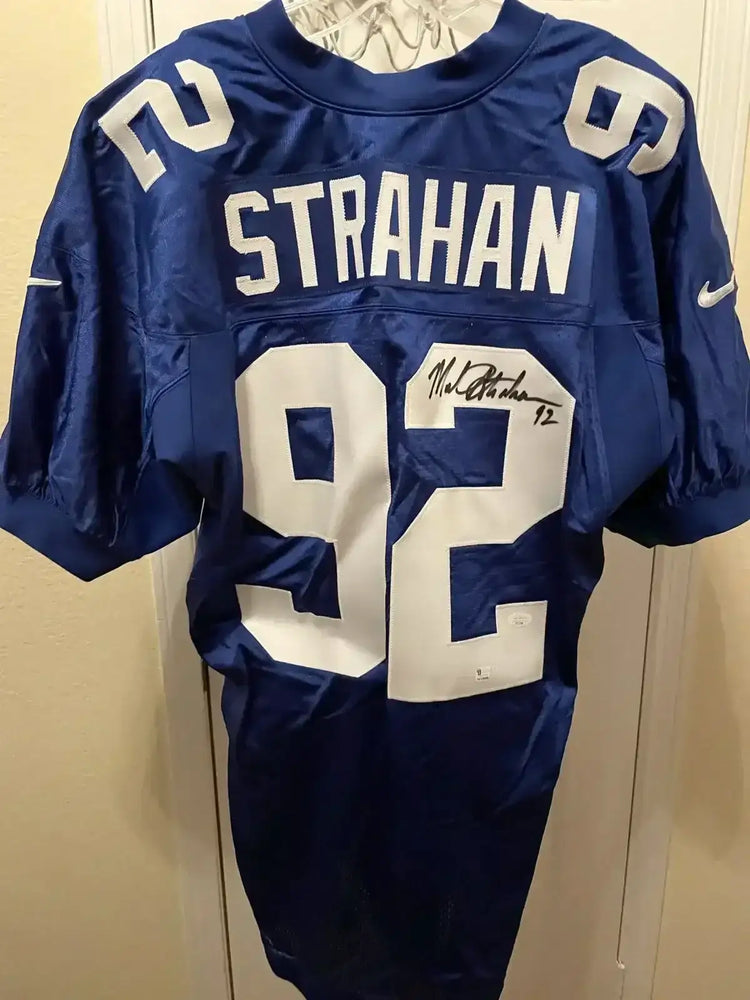 Michael Strahan autographed 2000 New York Giants Nike game model jersey JSA - AutographsForSale.com