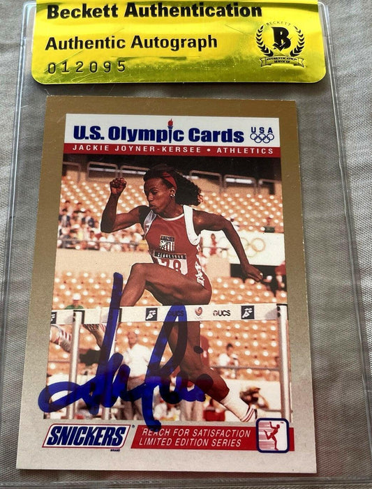 Jackie Joyner-Kersee signed 1992 Snickers US Olympic card BAS certified - AutographsForSale.com