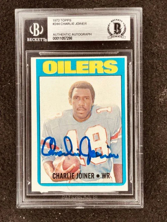 Charlie Joiner signed Houston Oilers 1972 Topps RC BAS certified - AutographsForSale.com