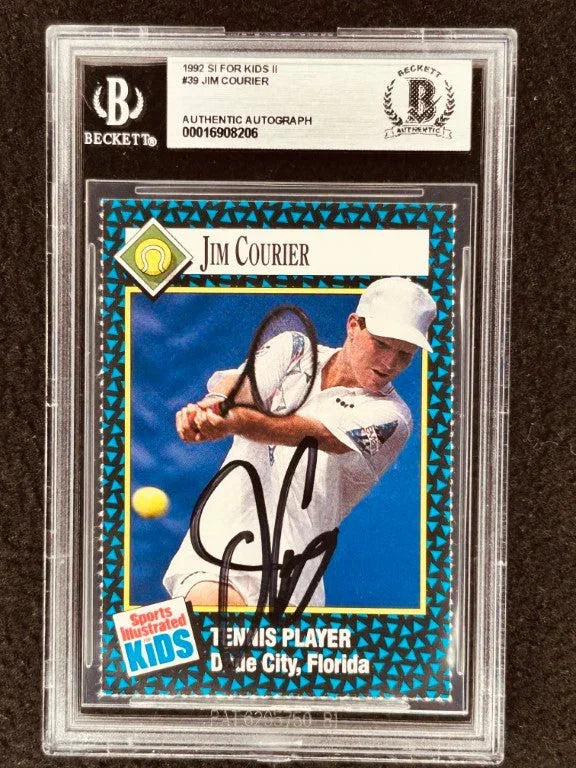 Jim Courier signed 1992 SI for Kids card BAS certified - AutographsForSale.com
