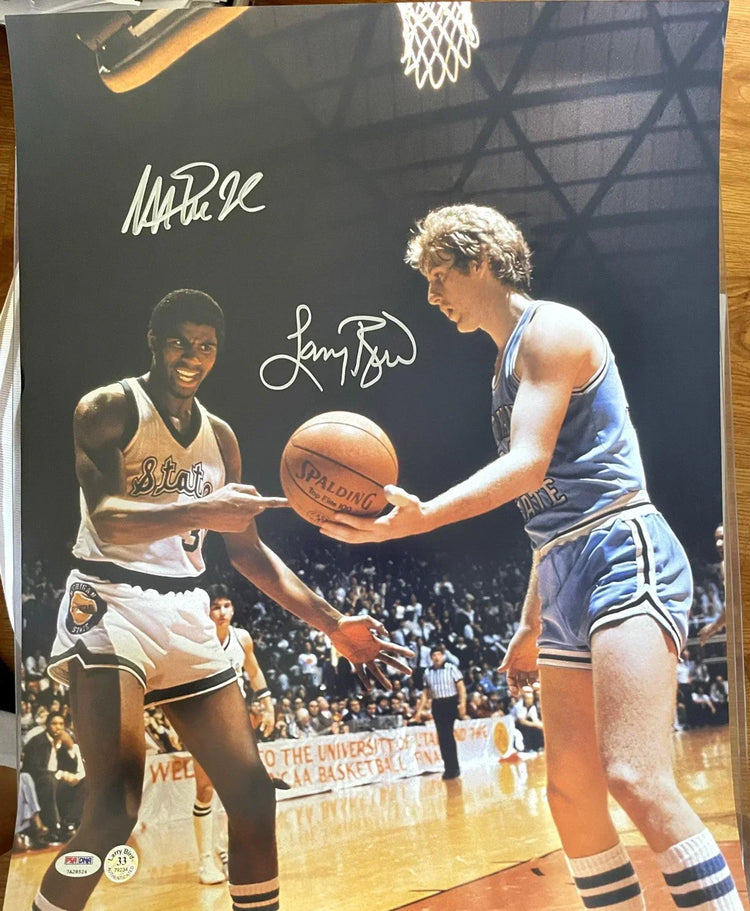 Larry Bird & Magic Johnson signed 1979 NCAA Final 16x20 poster or photo PSA/DNA - AutographsForSale.com