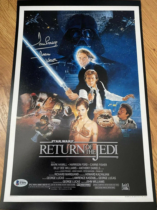 Dave Prowse signed Star Wars ROTJ 11x17 movie poster w/ Darth Vader BAS - AutographsForSale.com