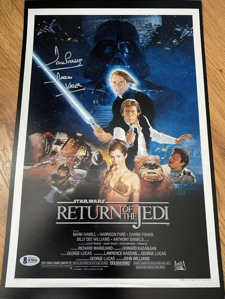 Dave Prowse signed Star Wars ROTJ 11x17 movie poster w/ Darth Vader BAS - AutographsForSale.com