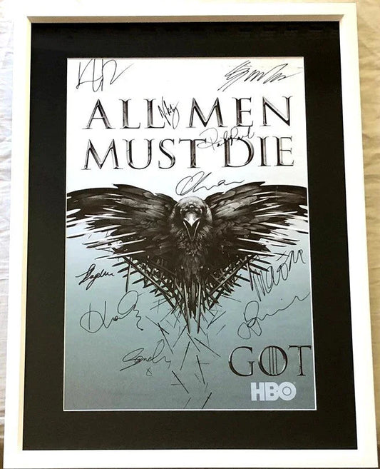 Game of Thrones cast autographed 2014 Comic-Con poster framed Kit Harington George R.R. Martin Pedro Pascal JSA - AutographsForSale.com