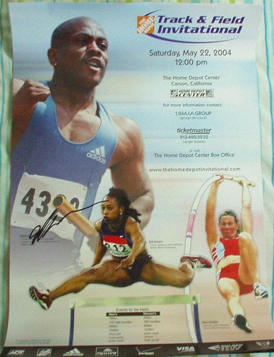 Maurice Greene signed 2004 Home Depot Invitational poster - AutographsForSale.com