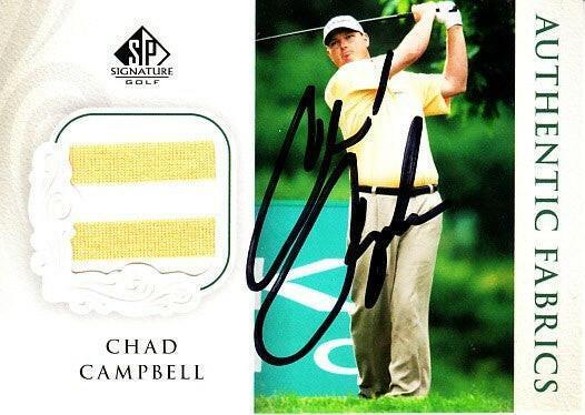 Chad Campbell signed 2004 SP Signature golf tournament worn shirt card - AutographsForSale.com