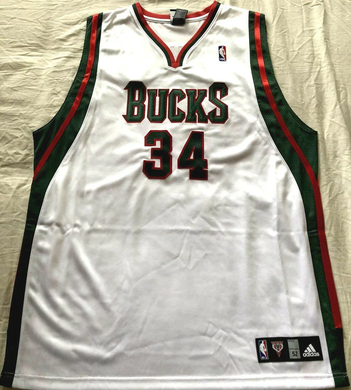 Giannis Antetokounmpo Milwaukee Bucks Adidas 2013-14 ROOKIE white game model jersey NEW - AutographsForSale.com