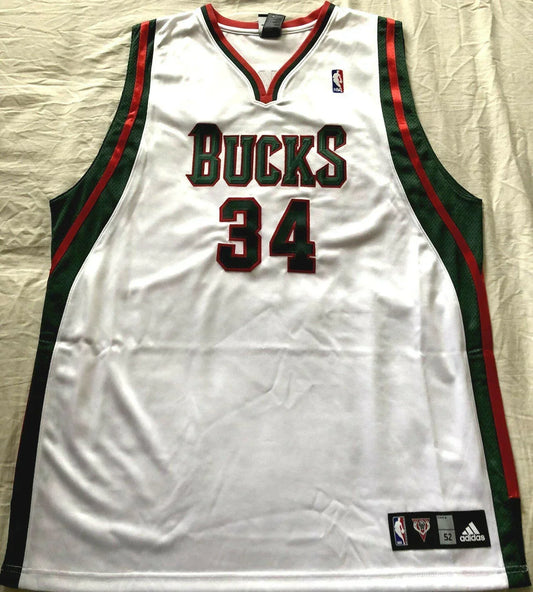 Giannis Antetokounmpo Milwaukee Bucks Adidas 2013-14 ROOKIE white game model jersey NEW - AutographsForSale.com