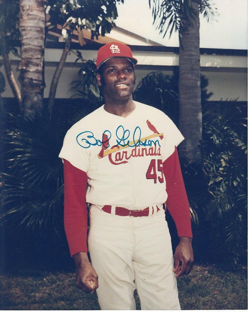 Bob Gibson autographed St Louis Cardinals 8x10 photo - AutographsForSale.com