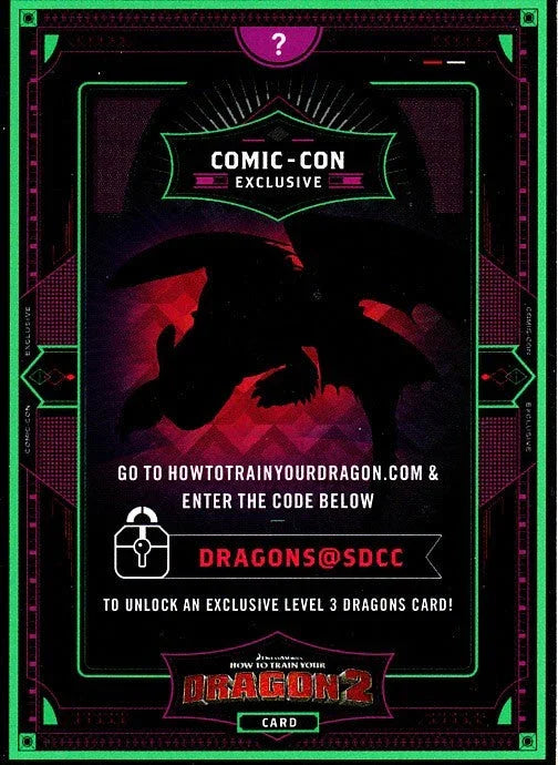 How to Train Your Dragon 2 movie 2014 San Diego Comic-Con promo card - AutographsForSale.com