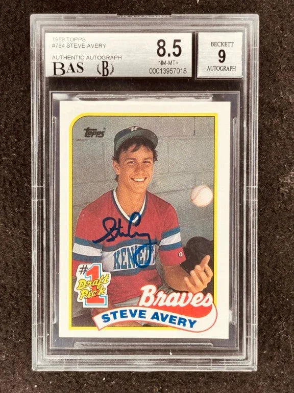 Steve Avery autographed Atlanta Braves 1989 Topps Rookie Card BGS Graded 8.5 BAS 9 - AutographsForSale.com