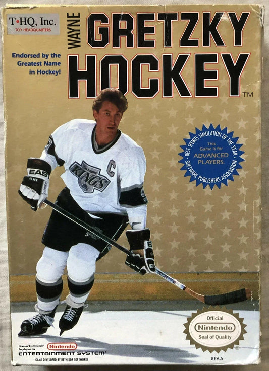 Wayne Gretzky hockey Nintendo NES 1990 video game w/ box cartridge & booklet - AutographsForSale.com