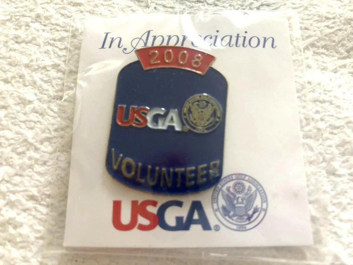 2008 US Open Torrey Pines USGA volunteer golf pin Mint Tiger Woods Wins 14th Major - AutographsForSale.com