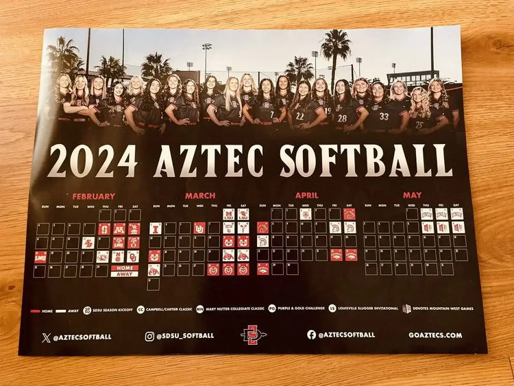 Set of 2 2024 San Diego State Aztecs Softball team posters - AutographsForSale.com