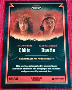 Gaten Matarazzo & Joseph Quinn certified signed Stranger Things 2023 Zerocool card - AutographsForSale.com