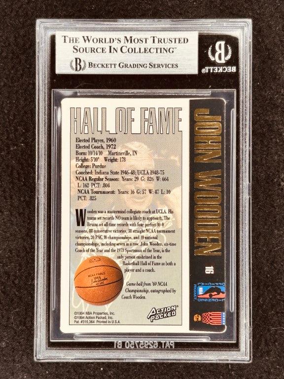 John Wooden autographed UCLA 1994 Action Packed Hall of Fame card BAS slabbed - AutographsForSale.com