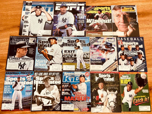 14 Yankees Sports Illustrated or ESPN magazines Mariano Rivera Joe DiMaggio Mickey Mantle - AutographsForSale.com