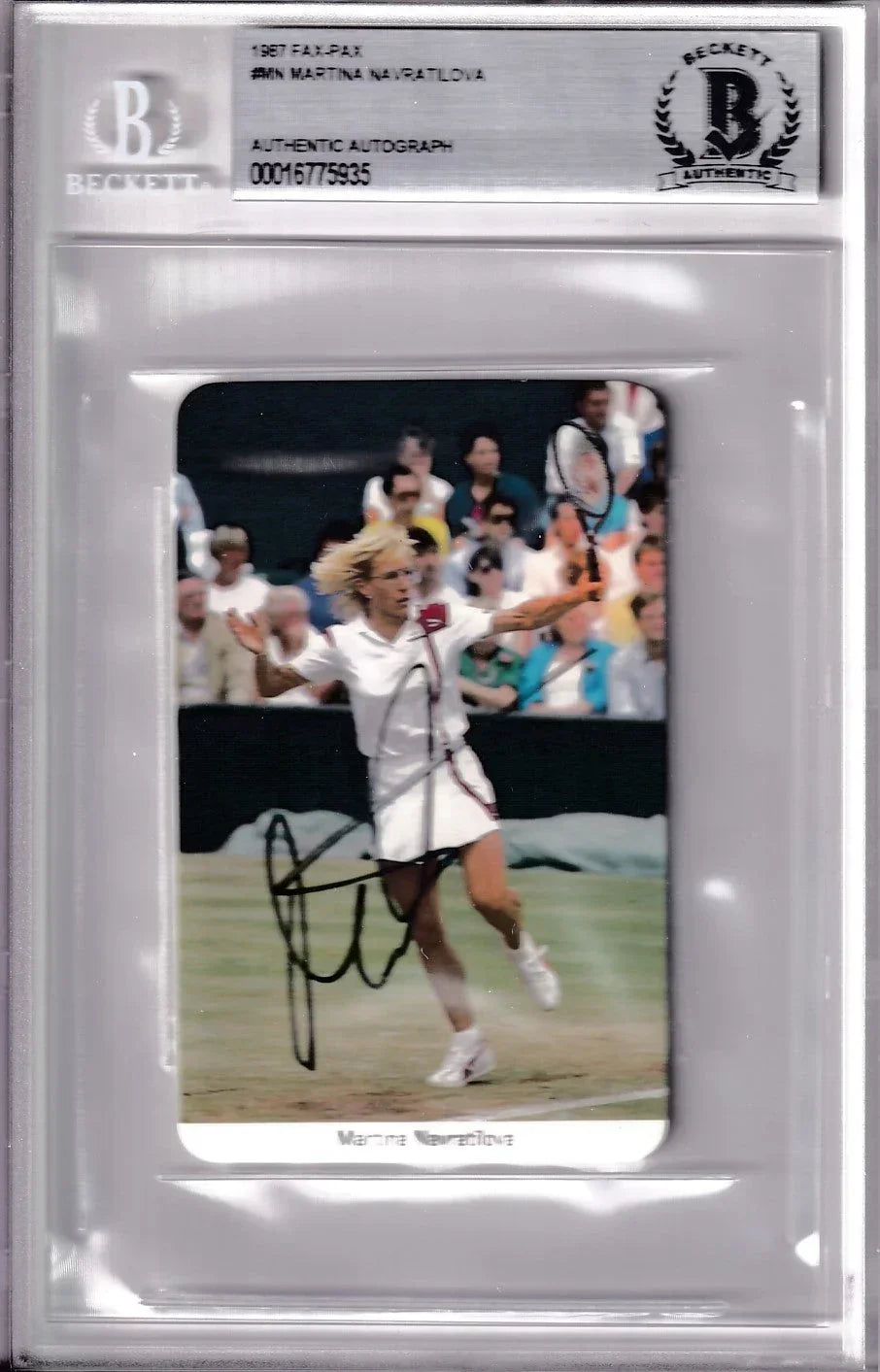 Martina Navratilova autographed 1987 Fax Pax tennis card BAS slabbed - AutographsForSale.com
