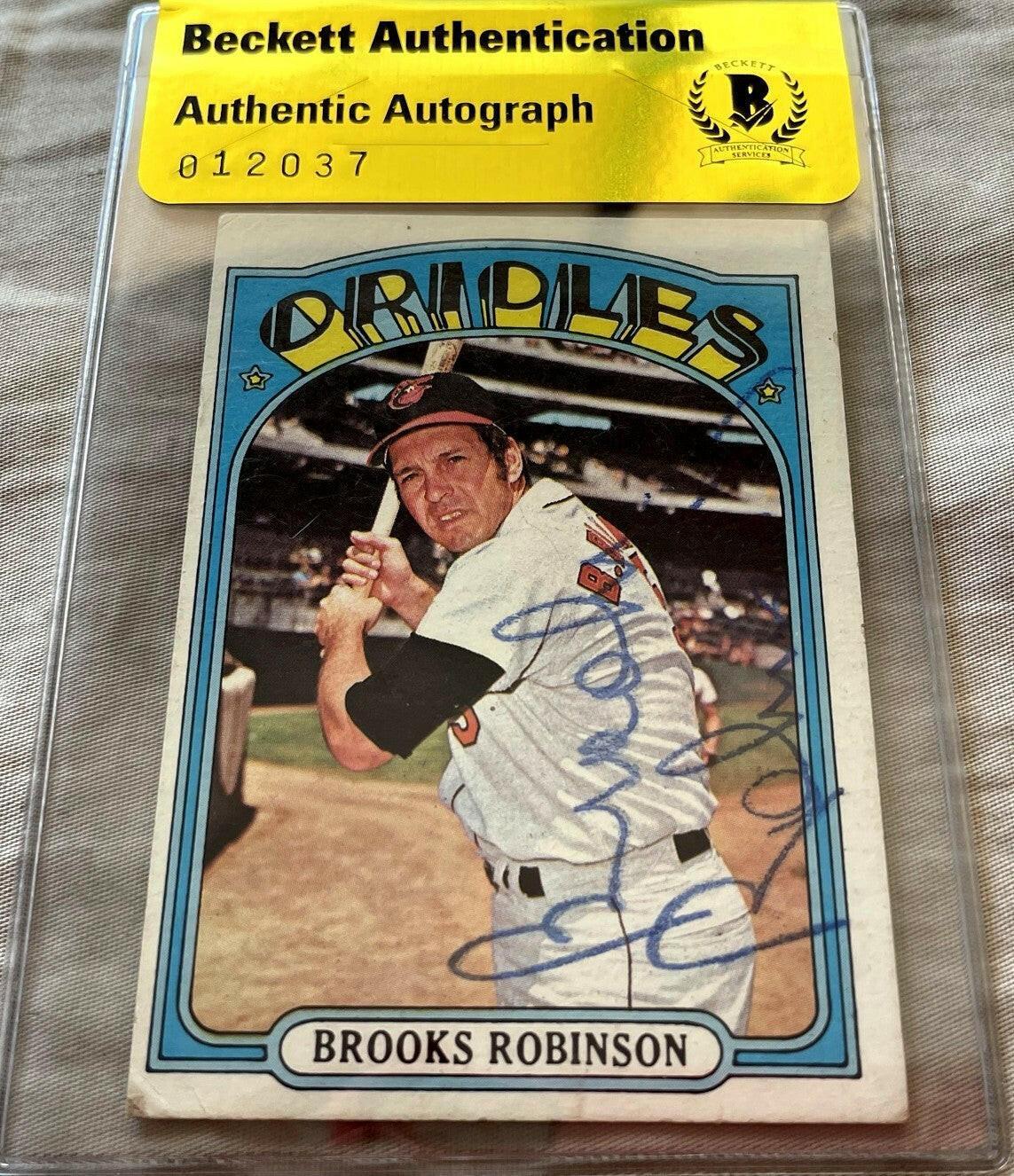 Brooks Robinson signed Baltimore Orioles 1972 Topps card BAS - AutographsForSale.com
