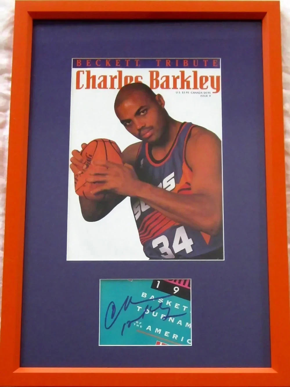 Charles Barkley autograph framed Phoenix Suns Beckett cover JSA - AutographsForSale.com