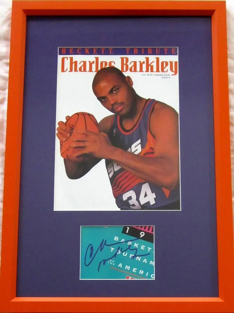 Charles Barkley autograph framed Phoenix Suns Beckett cover JSA - AutographsForSale.com