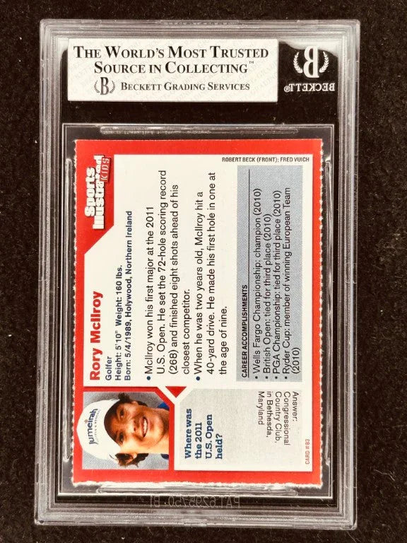 Rory McIlroy 2011 Sports Illustrated for Kids golf Rookie Card BGS Graded 6.5 - AutographsForSale.com