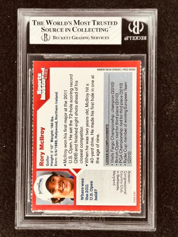 Rory McIlroy 2011 Sports Illustrated for Kids golf Rookie Card BGS Graded 6.5 - AutographsForSale.com