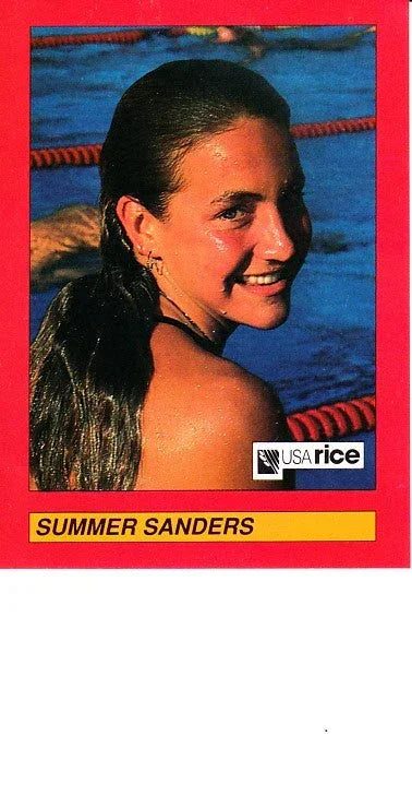 Summer Sanders 1993 USA Rice Council promo card RARE - AutographsForSale.com