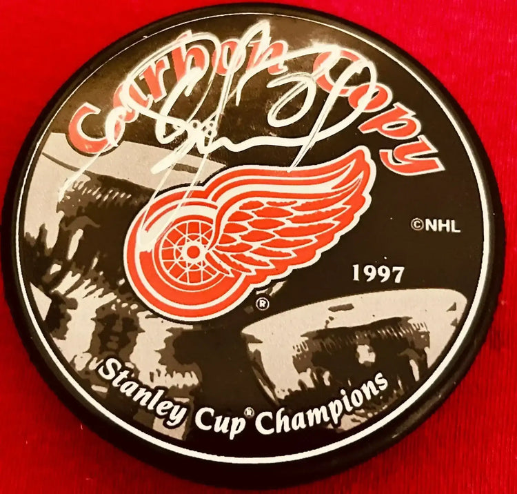 Igor Larionov signed Red Wings 1997 1998 Stanley Cup Champions puck JSA - AutographsForSale.com