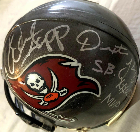 Mike Alstott Dexter Jackson Warren Sapp autographed Tampa Bay Buccaneers mini helmet STEINER - AutographsForSale.com