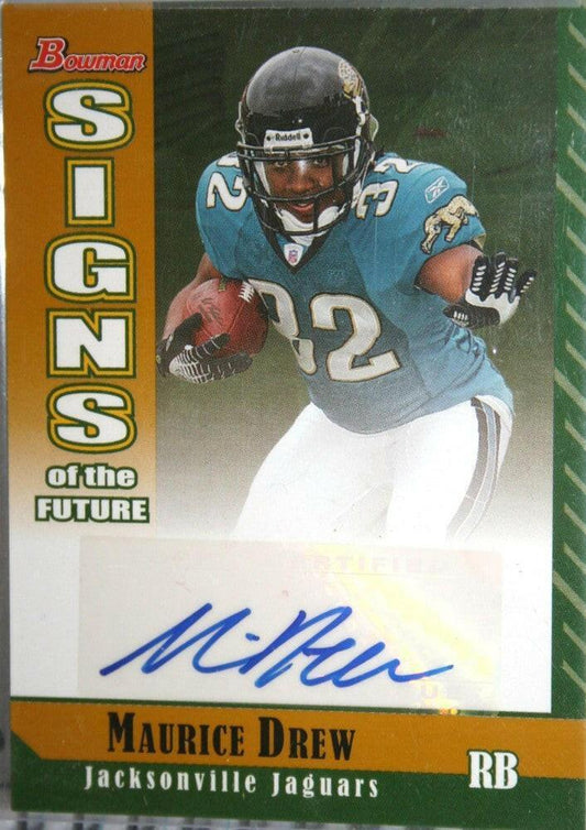 Maurice Jones-Drew Jacksonville Jaguars certified signed 2006 Bowman Signs of Future Gold RC 49/50 - AutographsForSale.com