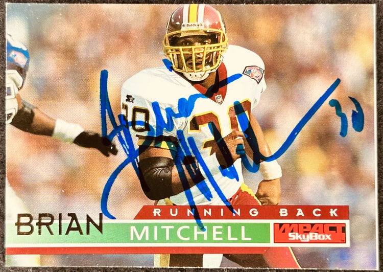 Brian Mitchell signed Redskins 1995 Skybox Impact card - AutographsForSale.com