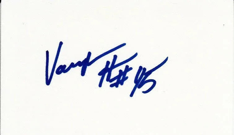 Vaughn Hebron signed index card Virginia Tech Denver Broncos - AutographsForSale.com