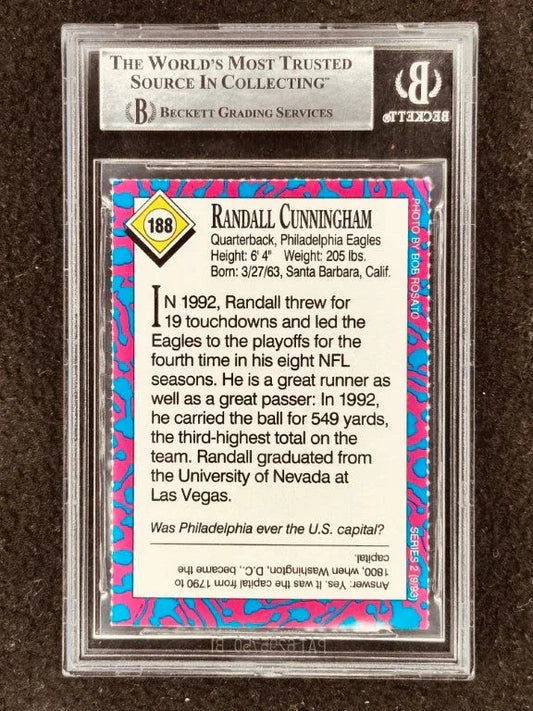 Randall Cunningham signed Philadelphia Eagles 1993 SI for Kids card BAS - AutographsForSale.com