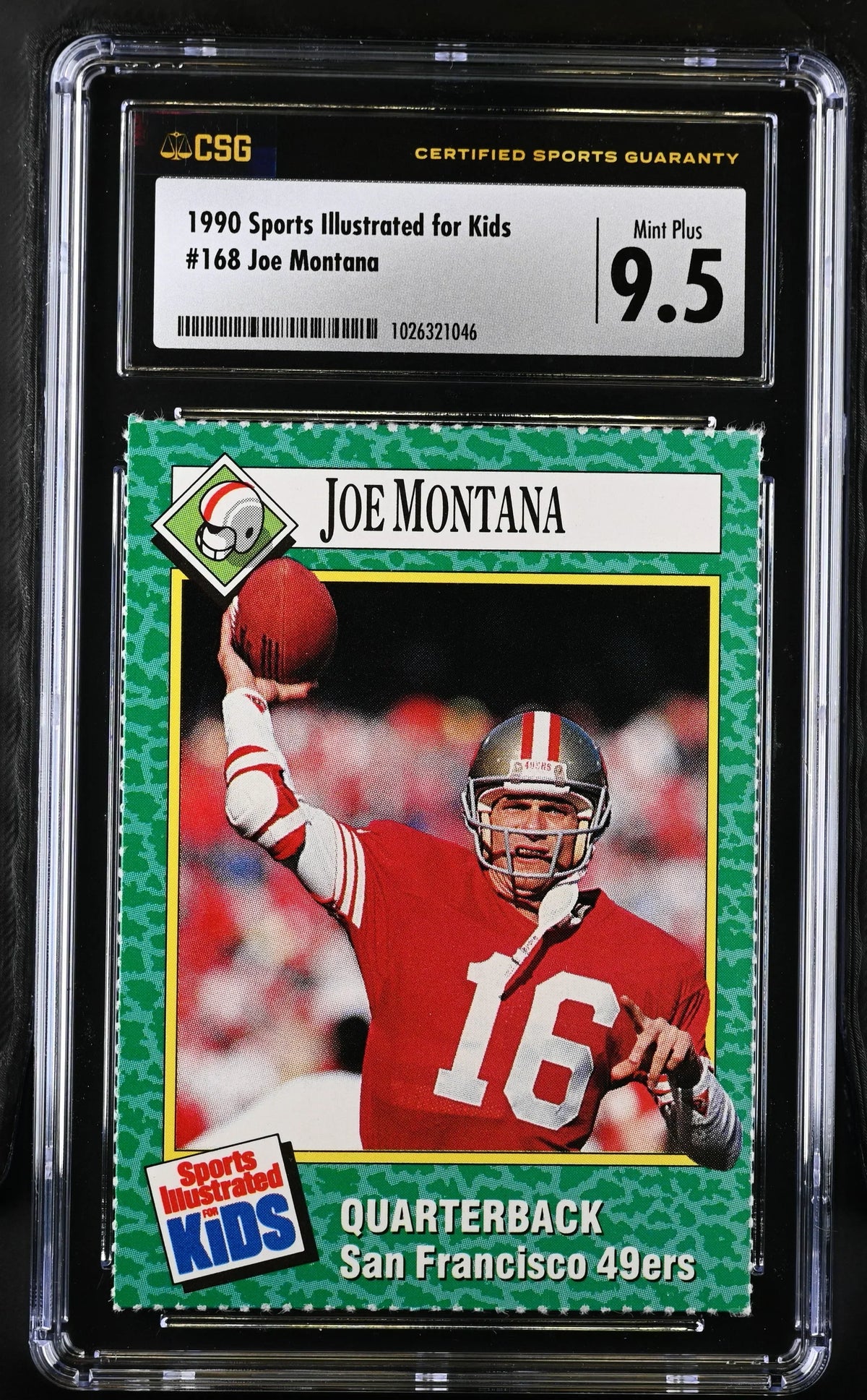 Joe Montana SF 49ers 1990 SI for Kids card CSG 9.5 MT+ - AutographsForSale.com