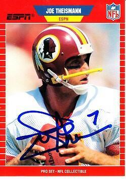 Joe Theismann autographed Washington Redskins 1989 Pro Set Announcers Football card - AutographsForSale.com