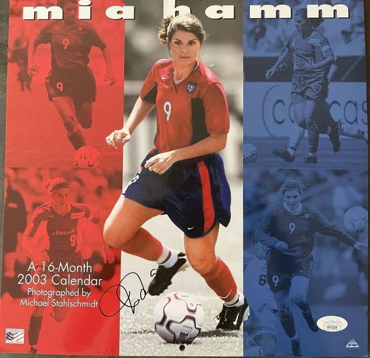 Mia Hamm autographed 2003 US Soccer calendar JSA - AutographsForSale.com