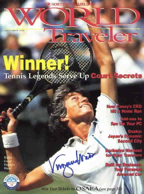 Virginia Wade autographed World Traveler magazine cover - AutographsForSale.com