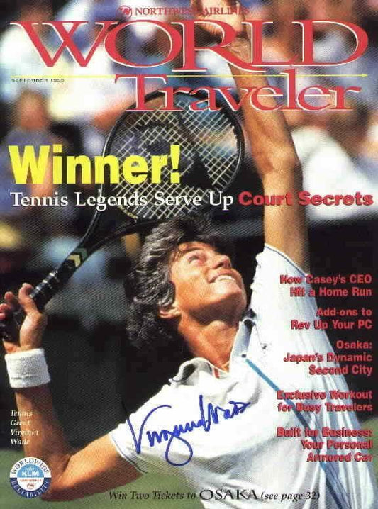 Virginia Wade autographed World Traveler magazine cover - AutographsForSale.com