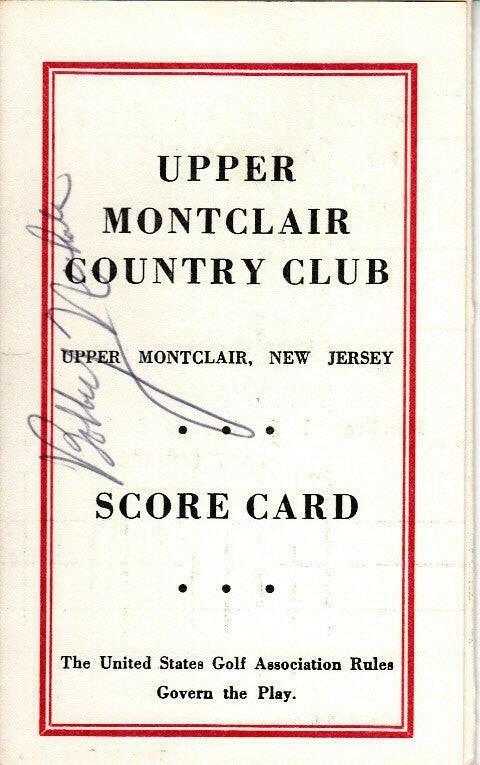 Bobby Nichols signed Upper Montclair Country Club 60s golf scorecard - AutographsForSale.com