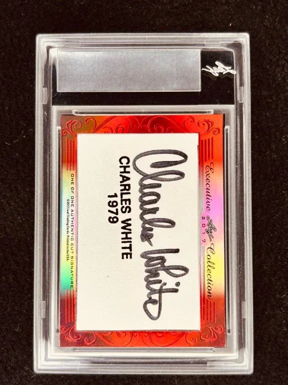 Marcus Allen & Charles White 2017 Leaf Masterpiece Cut Signature card 1/1 JSA Heisman USC - AutographsForSale.com