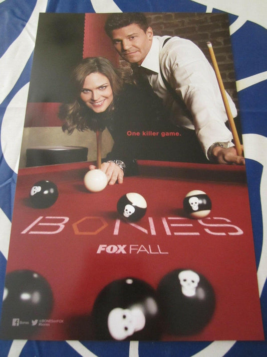 Bones 2014 SDCC mini poster David Boreanaz Emily Deschanel - AutographsForSale.com