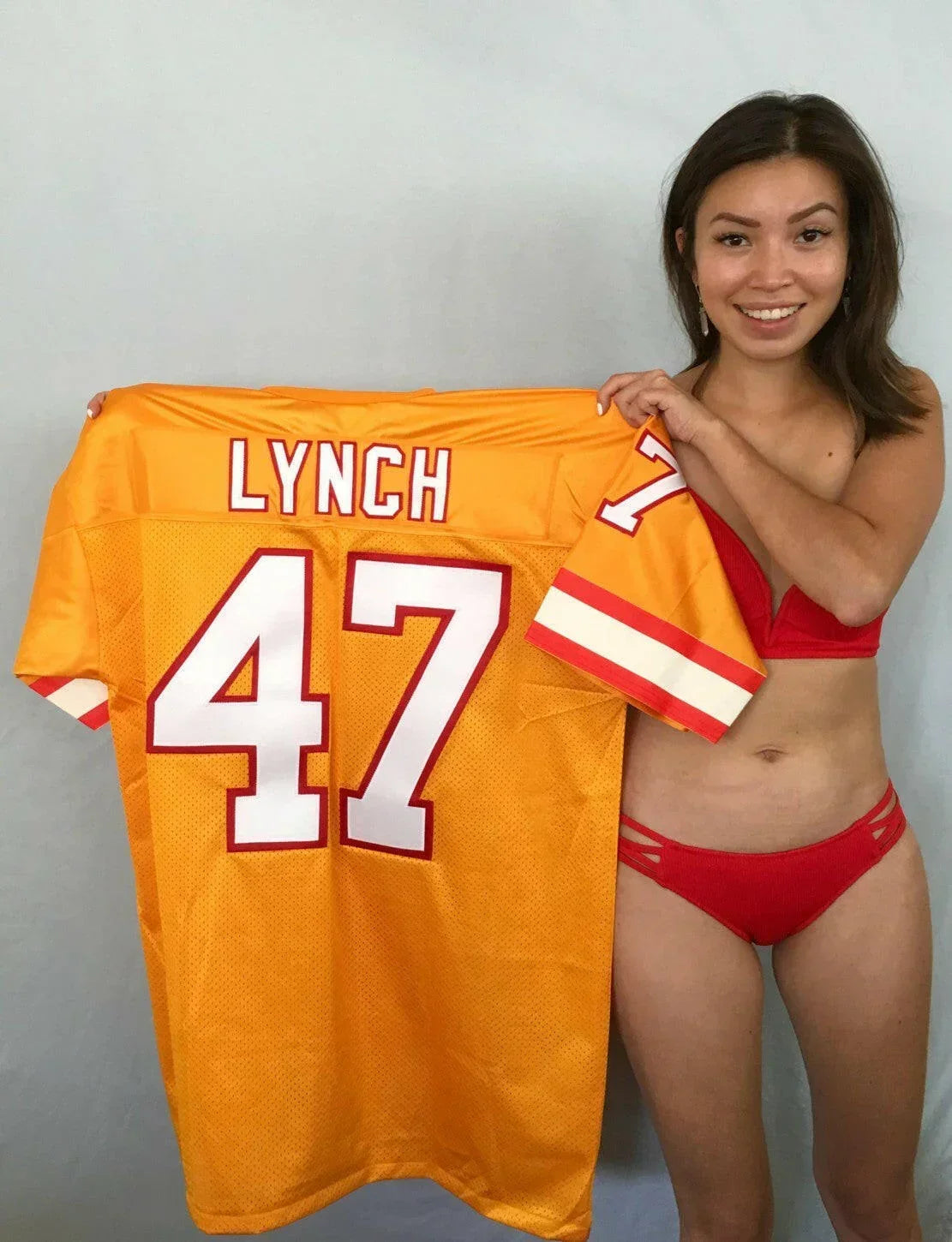 John Lynch Tampa Bay Buccaneers logo Athletic orange jersey - AutographsForSale.com