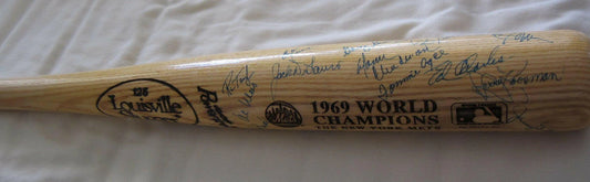 1969 New York Mets World Series Champions team autographed bat Tommie Agee JSA - AutographsForSale.com
