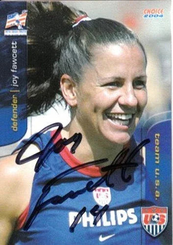 Joy Fawcett signed 2004 US Olympic Soccer team paper card USWNT - AutographsForSale.com