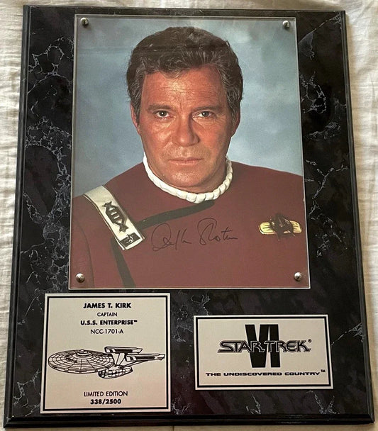 William Shatner signed Star Trek 6 Undiscovered Country 8x10 movie photo plaque - AutographsForSale.com