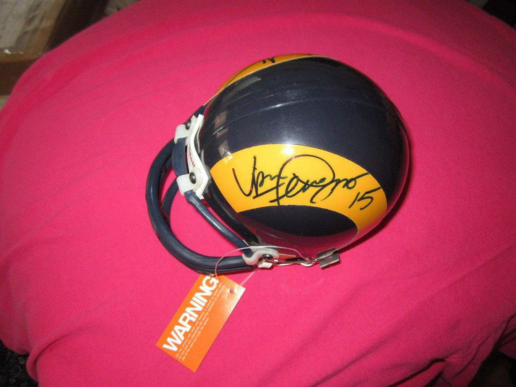 Eric Dickerson & Vince Ferragamo signed LA Rams mini helmet JSA - AutographsForSale.com